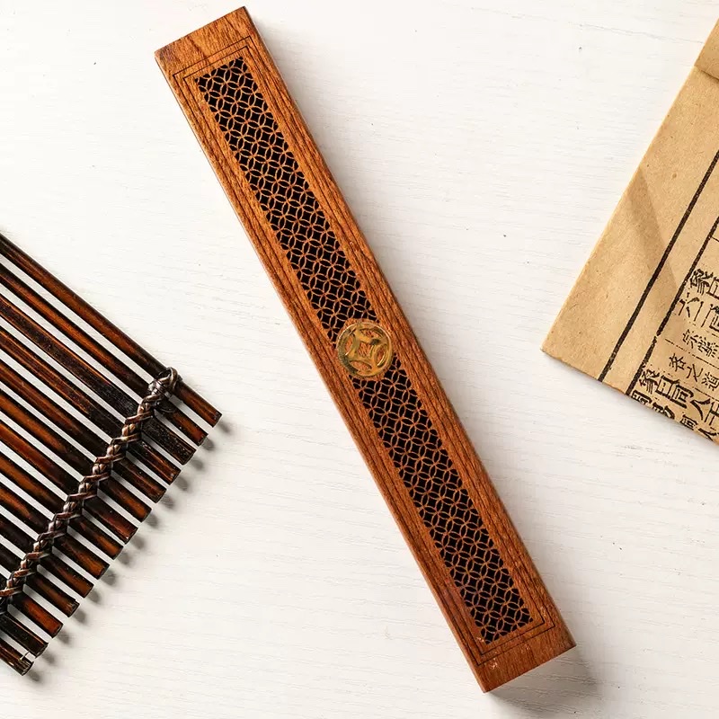 Wooden incense box, incense stick, incense burner set, incense stick accessories, incense burner, incense ceremony supplies, meditation incense burner combination, rosewood horizontal incense box, household indoor sandalwood incense burner, solid wood tea ceremony incense stick, incense burner, agarwood incense burner detail image 3