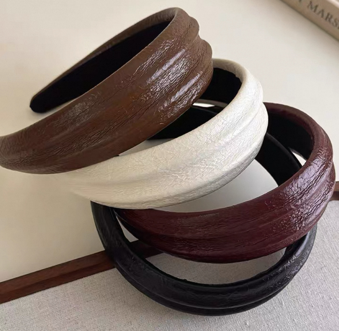 韩版发箍女士韩版高级皮质头饰时尚简约发夹百搭头箍