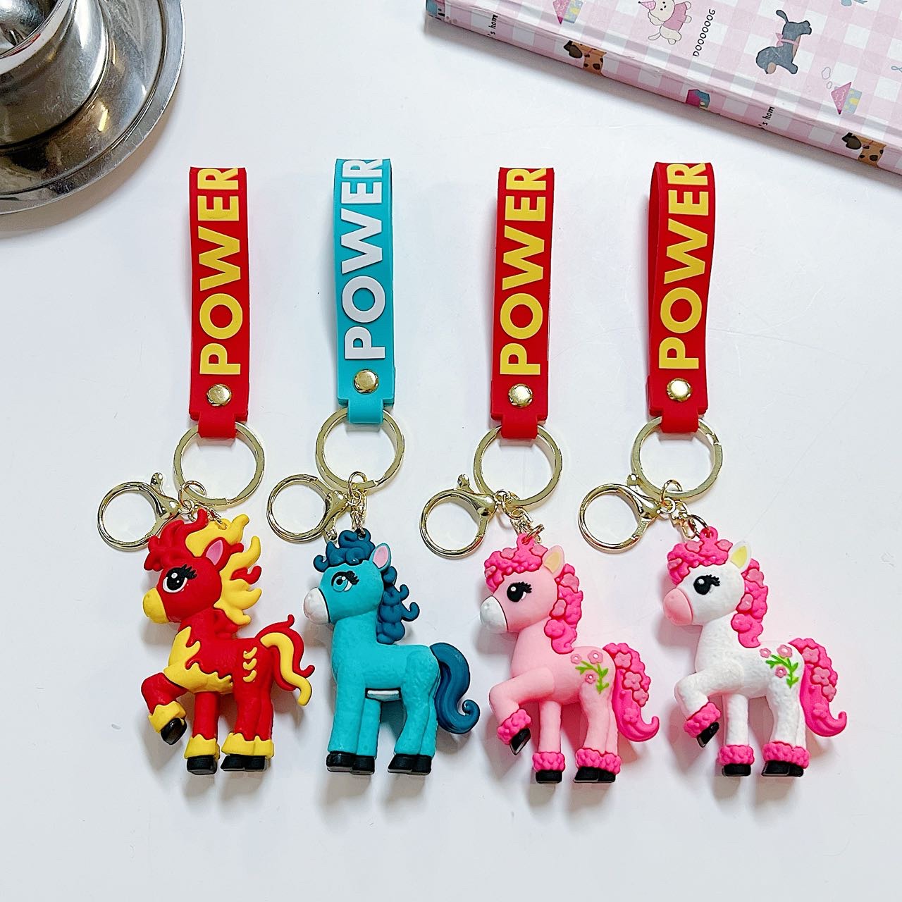 2026新年马跨境电商PVC材质马到成功钥匙扣财神钥匙扣招财猫好运猫福气猫钥匙扣包扣小礼品好物推荐钥匙扣