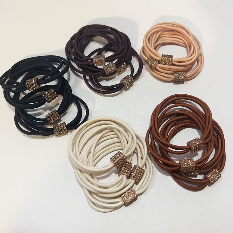 韩版女士拼接发绳头绳扎头绳皮筋时尚百搭柔软发饰女用多色装饰品发绳头绳扎头绳皮筋女士拼接韩版