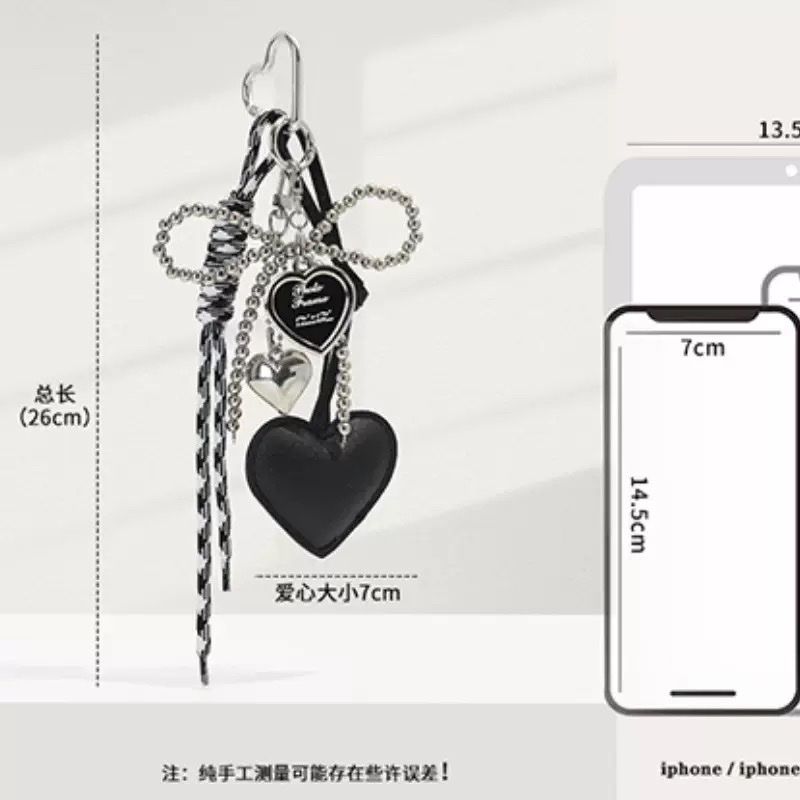 少女心银珠蝴蝶结包挂爱心包包挂件皮质爱心个性编织绳钥匙扣挂饰 手机挂件配件手机挂件配件手机挂件配件手机挂件配件