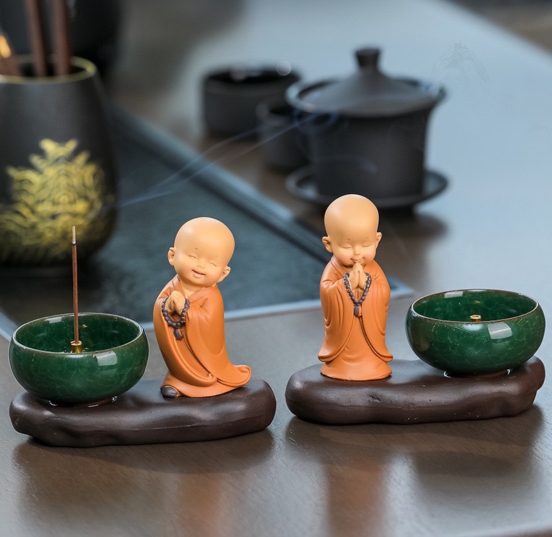 Zen Huineng Little Monk Home decoration items, desktop ornaments, sandalwood incense, incense burner, incense coil, incense stick, incense burner set, incense stick accessories, incense burner, long-lasting fragrance, rich aroma, fragrance products, incense burner, incense burner, incense detail image 11