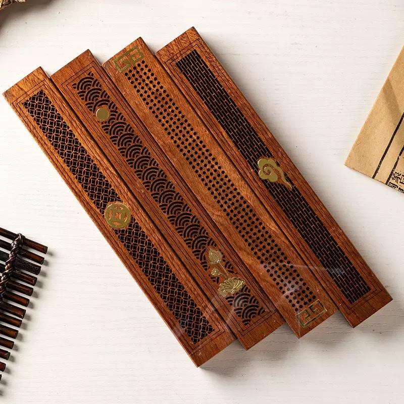 Wooden incense box, incense stick, incense burner set, incense stick accessories, incense burner, incense ceremony supplies, meditation incense burner combination, rosewood horizontal incense box, household indoor sandalwood incense burner, solid wood tea ceremony incense stick, incense burner, agarwood incense burner Specification image