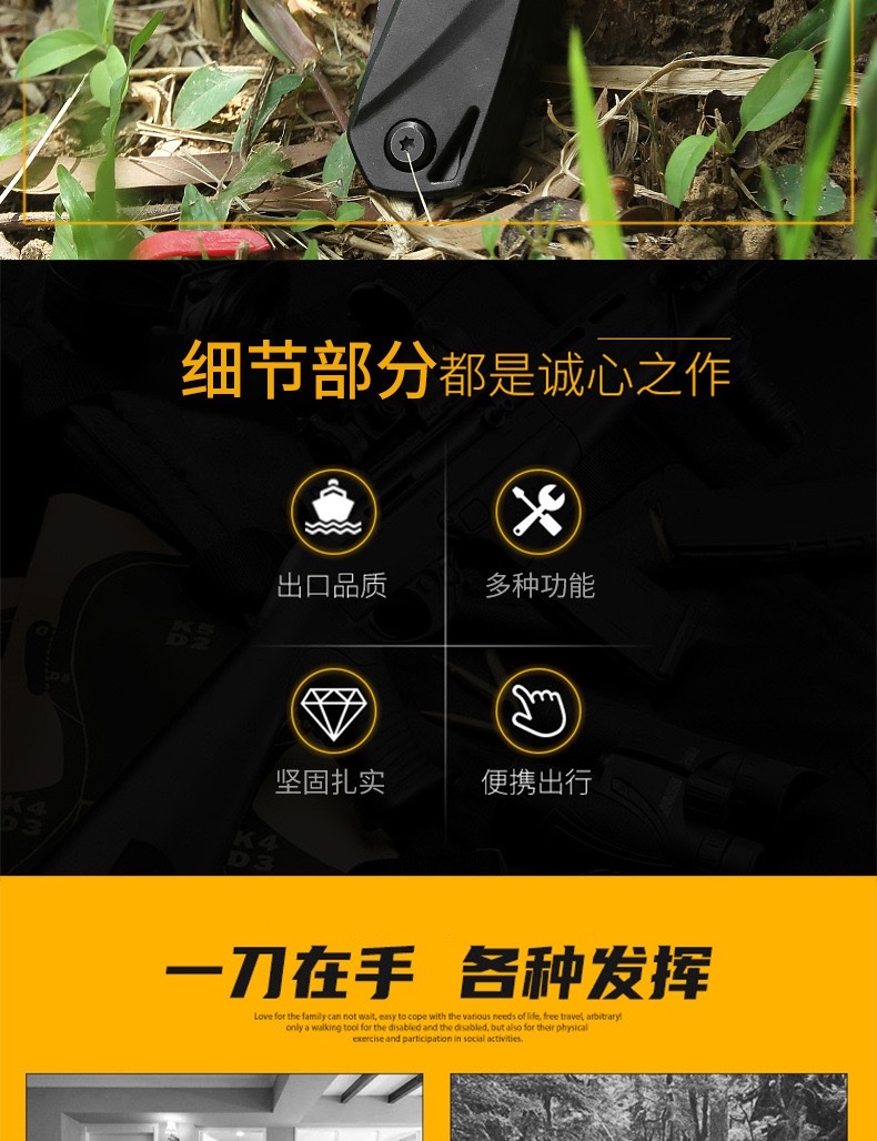 多功能扳手户外便携组合小刀批头工具活动扳手车载应急居家维修 详情图2