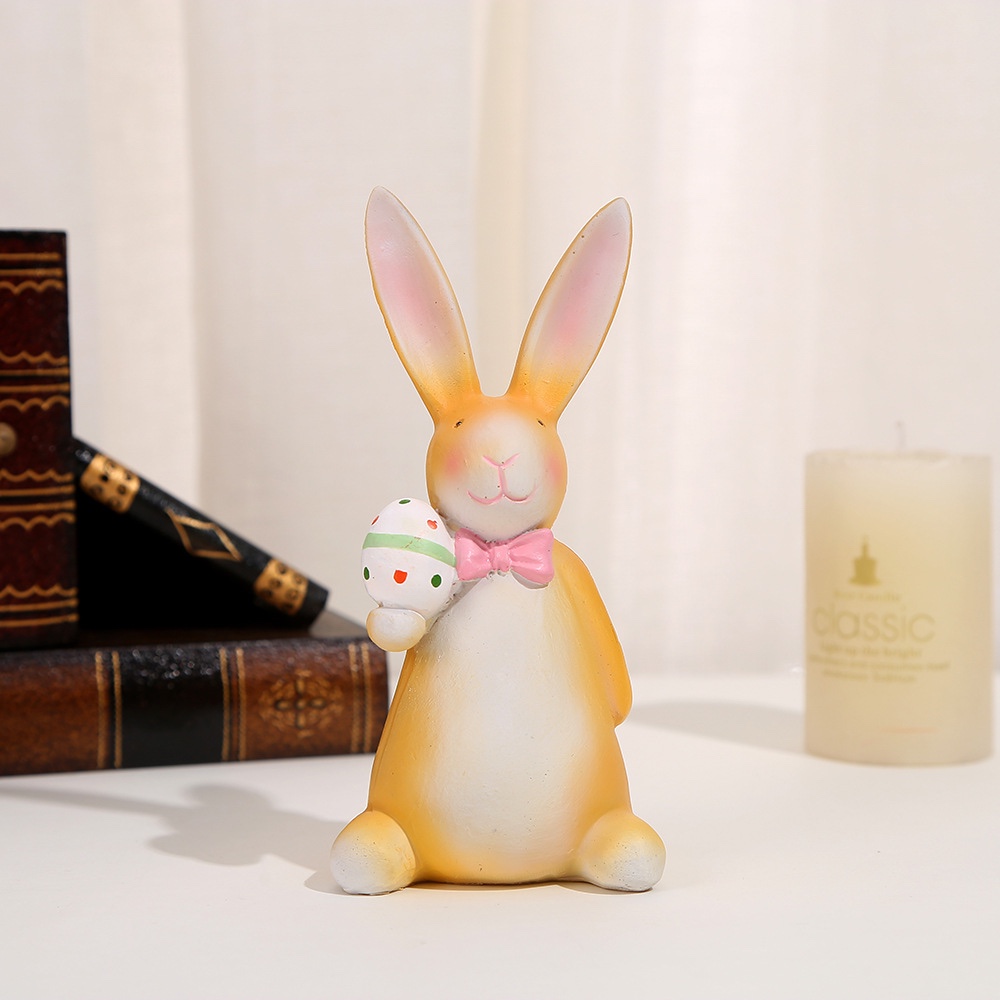 Cross-border European and American style holiday gift decorations, Easter cute rabbit home decorations, resin creative 100 pieces of home furnishings detail image 2