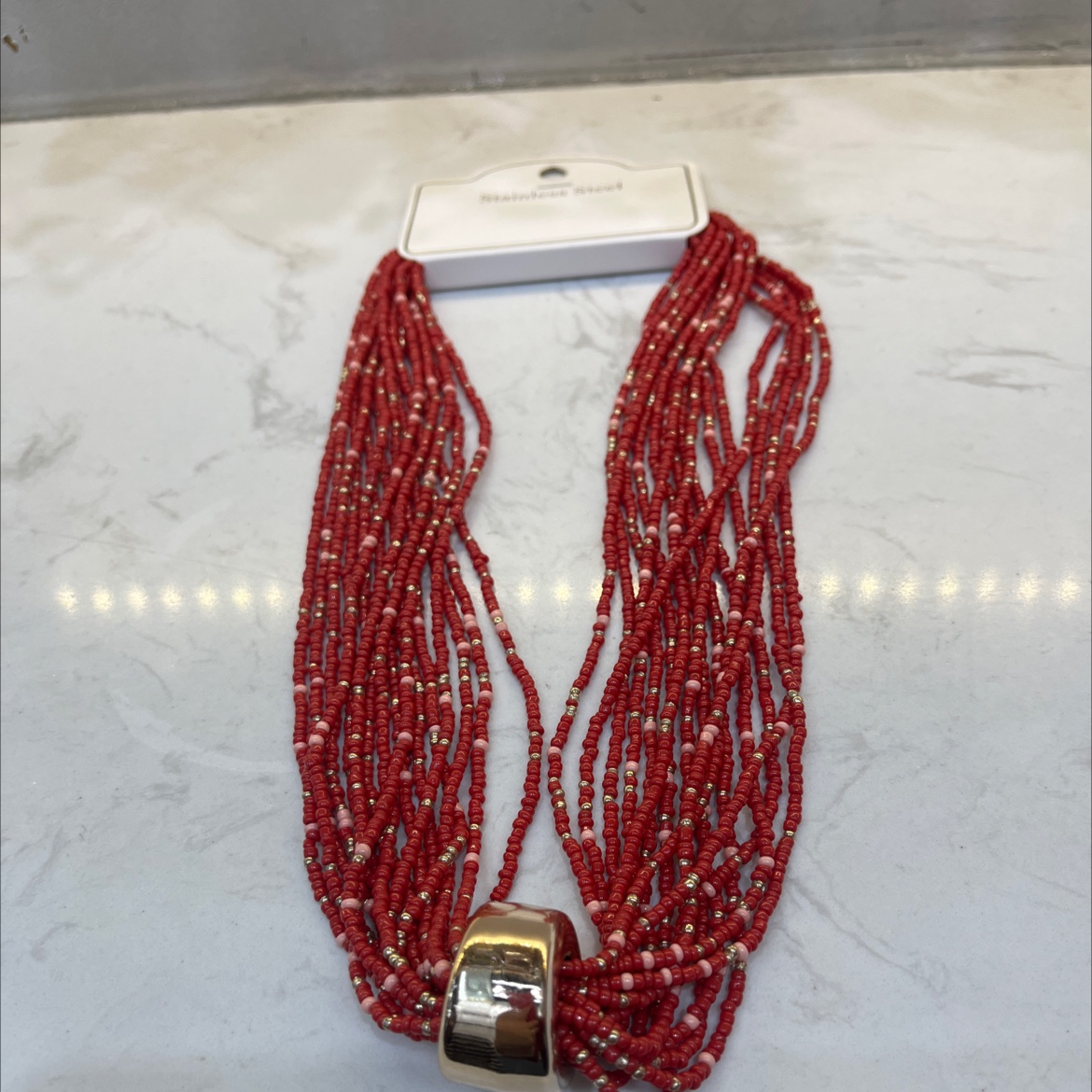 Fashionable necklace for women, simple and versatile pearl jewelry, trendy accessory, multiple sets of rice beads necklace detail image 2