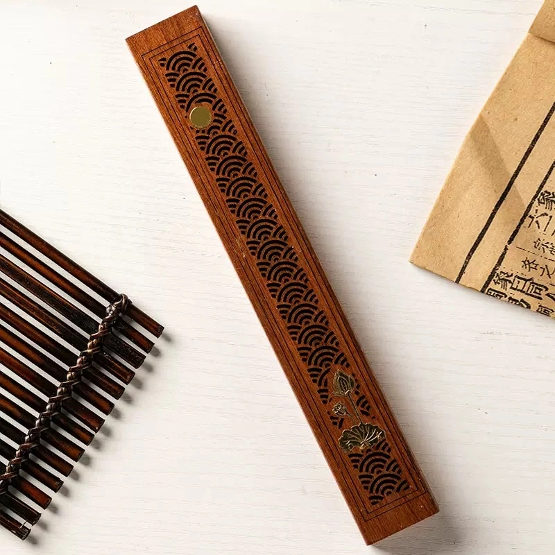 Wooden incense box, incense stick, incense burner set, incense stick accessories, incense burner, incense ceremony supplies, meditation incense burner combination, rosewood horizontal incense box, household indoor sandalwood incense burner, solid wood tea ceremony incense stick, incense burner, agarwood incense burner detail image 1