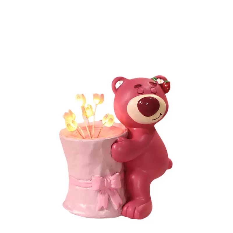 Creative and cute strawberry bear tulip night light birthday gift, warm atmosphere light birthday atmosphere light gift Application Scenario