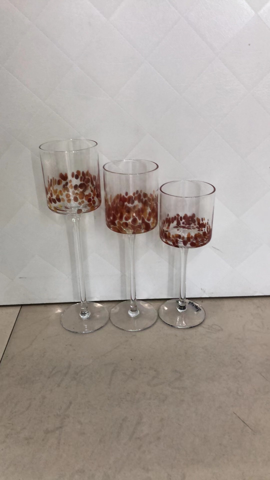 Set of glass candlesticks, candle cups, wedding candle cups, glass candlesticks, glass products Specification image