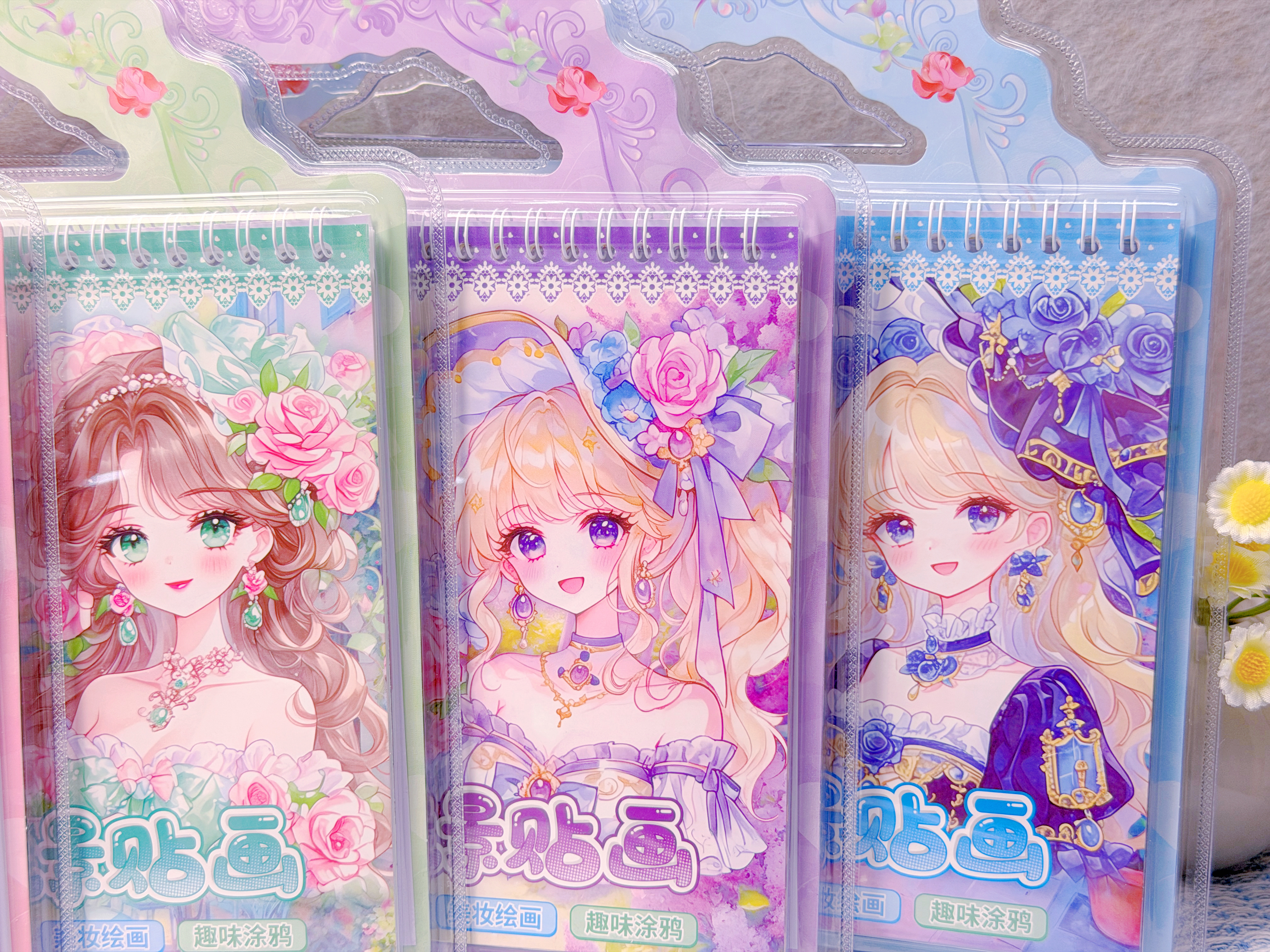 HL-9082彩妆造景贴画，公主涂鸦彩妆造景，儿童涂色画玩具批发详情图7