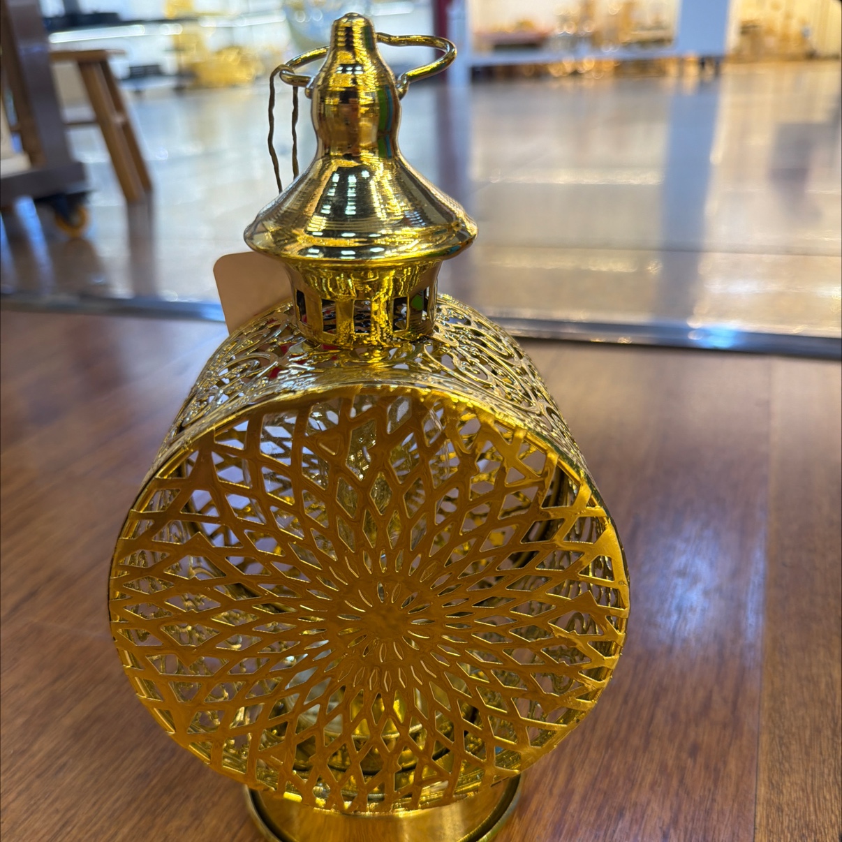 23070S、M、L三件套电镀金色太阳花LED斋月风灯