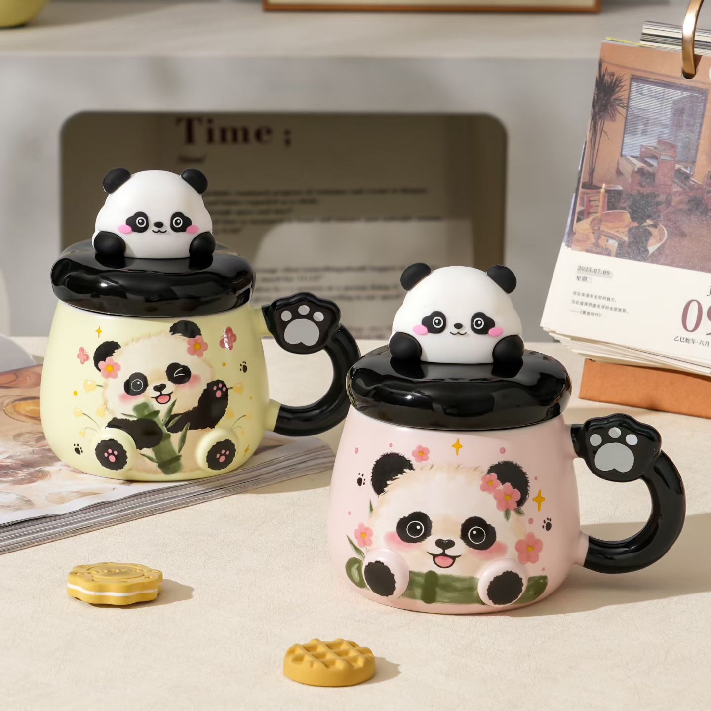 个性咖啡水杯保温创意礼品家用日常装饰陶瓷杯子白底实物图