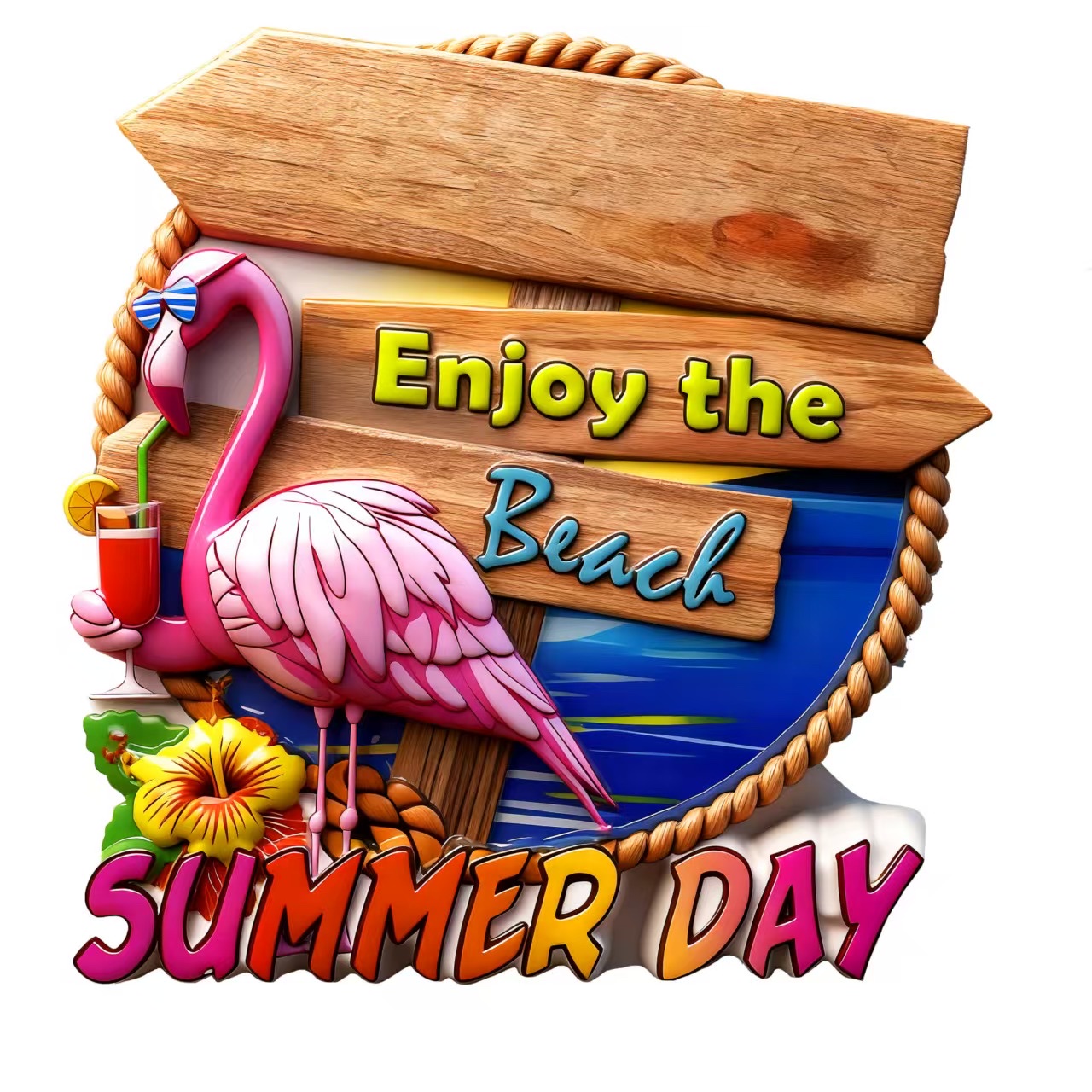 工厂直销沙滩冰箱贴火烈鸟冰箱贴家用装饰用品家居装饰旅行磁贴专饰品