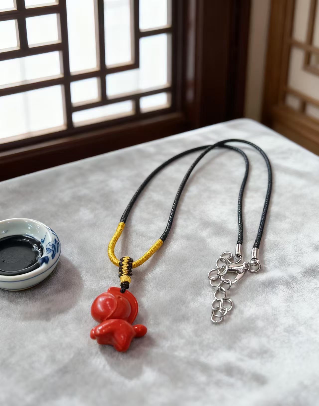 朱砂马上有钱吊坠高含量紫金砂红砂本命年吊坠项链批发项链详情图3