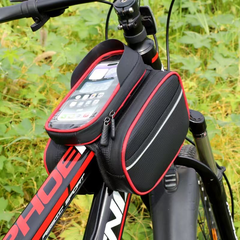 The front beam of the bicycle is wrapped with pu for sunshade, rain protection and storage. The bike is wrapped with mountain bike front, wrapped with hanging and wrapped with cycling equipment