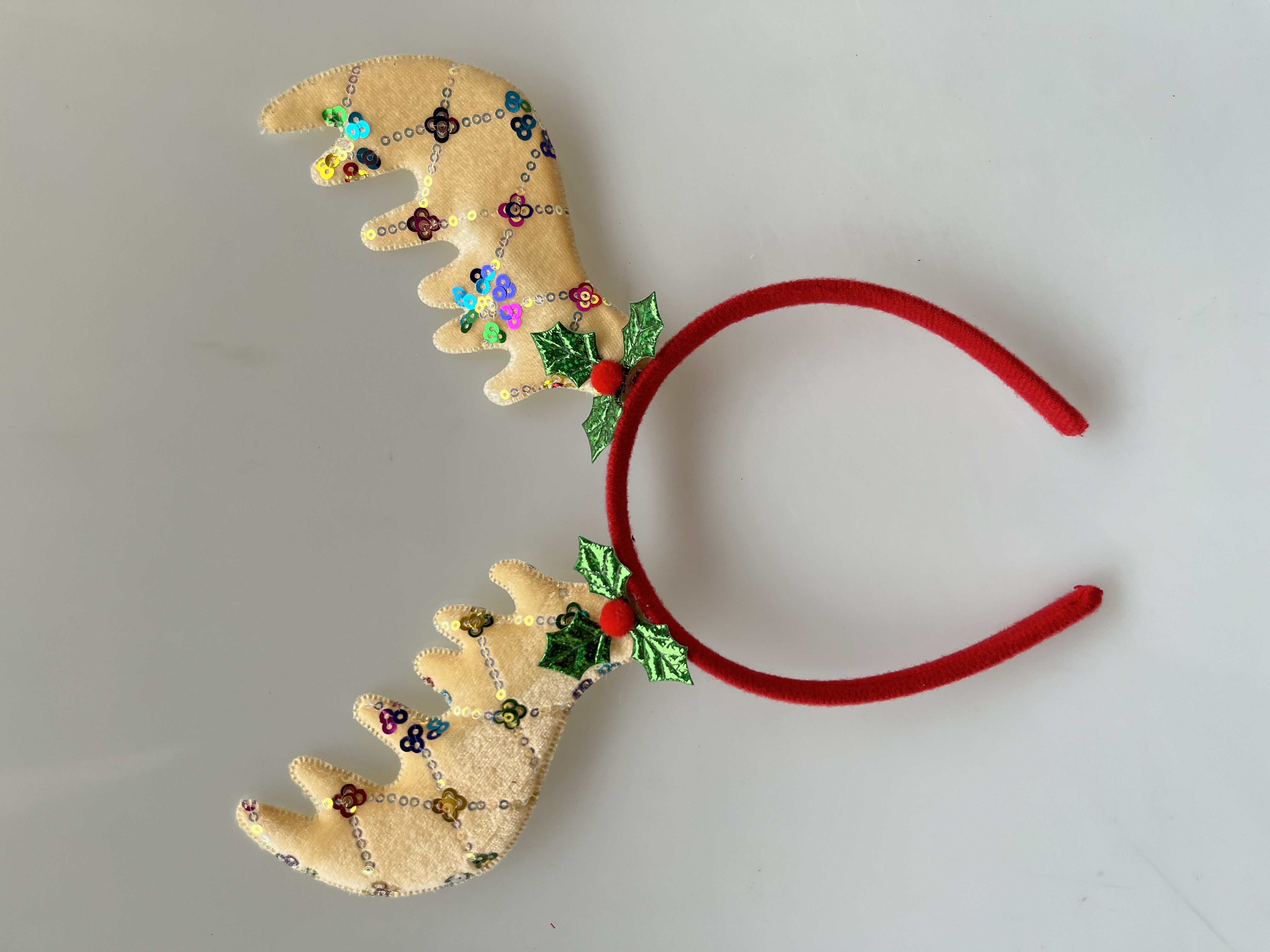 圣诞鹿角发箍头饰发饰叶子烫金鹿角圣详情图5