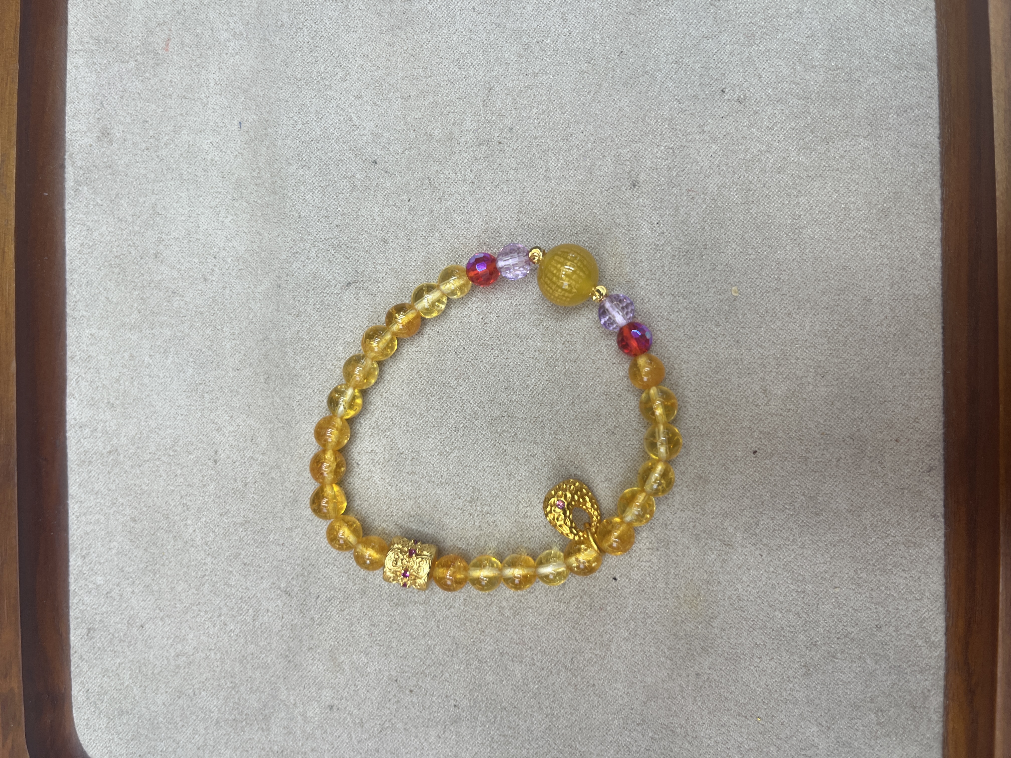 6厘黄水晶手串，手链，工艺品，礼品。