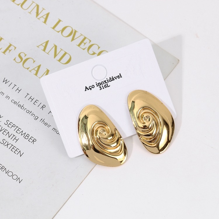 Cross-border European and American titanium steel ear studs for women, no color fading, simple and high-end style, cold style earrings, metallic feel, stainless steel ear studs, small accessories, accessory rack, necklace display stand, accessory rack, jewelry display stand, jewelry display box, small accessory head detail image 6