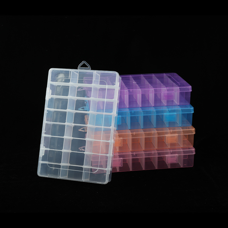 小号24格塑料储物收纳盒首饰美甲盒药品分装盒可拆多功能零件盒日用品产品图