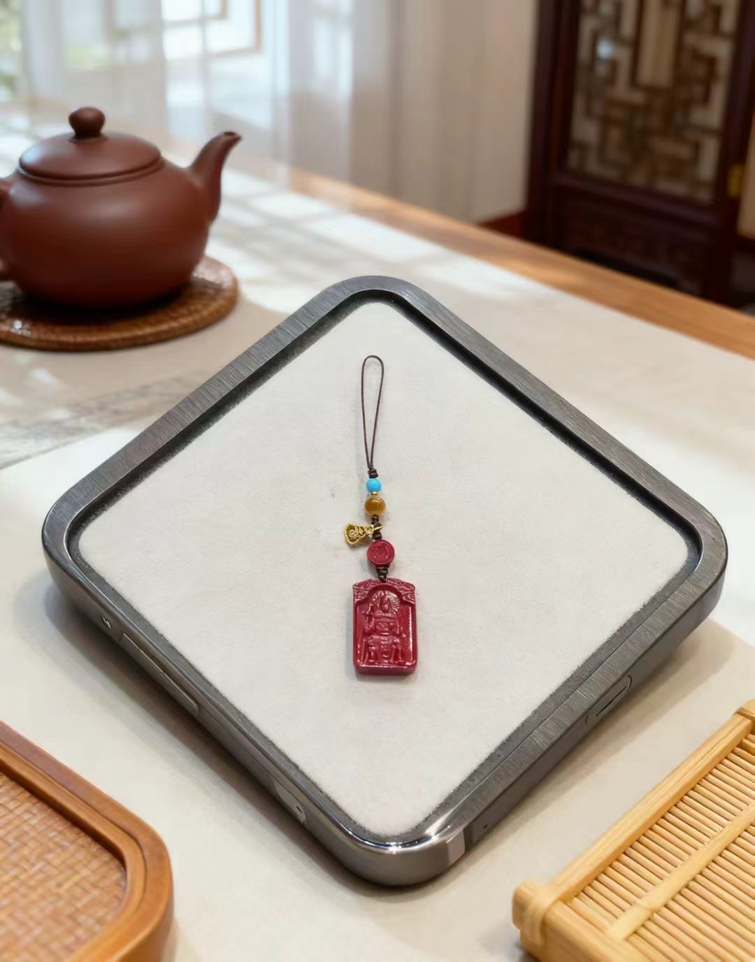 高含量朱砂太岁手机链 把美好祝福带回家 紫金砂文哲将军手机挂 包挂🔥手串