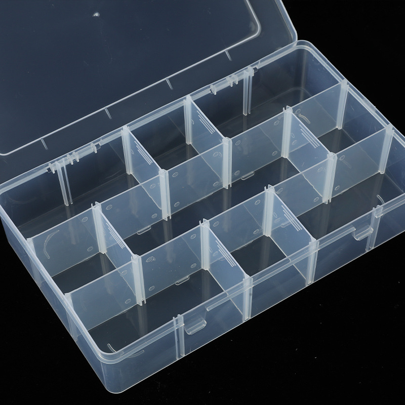 Large thickened storage box with a lid, 15 visible compartments, detachable desktop plastic organization box, tool box, jewelry box Application Scenario
