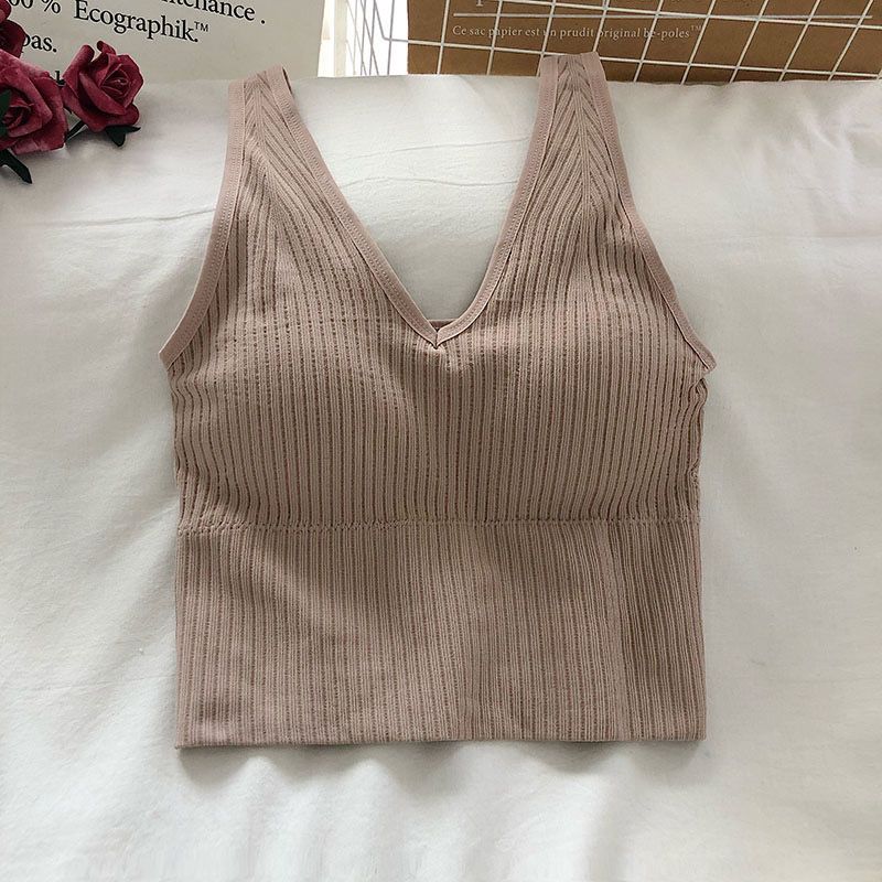 My close friend, the V-neck halter vest without a steel ring, is a perfect match for women to wear as a base layer for yoga and fitness details Picture