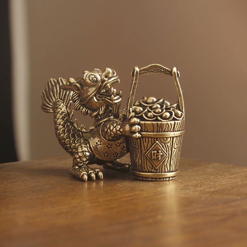 Factory direct sales of brass zodiac dragon ornaments, a bucket of gold and prosperity ornaments, copper ornaments, copper ornaments, copper ornaments, copper ornaments detail image 7