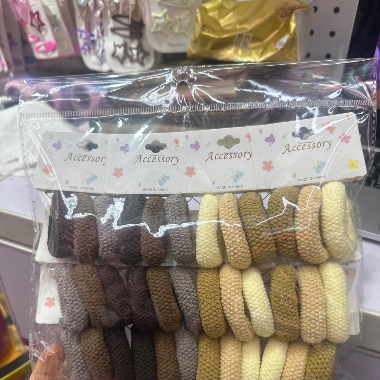 套装多巴胺渐变色无接缝发绳儿童发圈高弹力毛巾圈咖啡色色头绳发饰 儿童发夹发夹儿童发夹