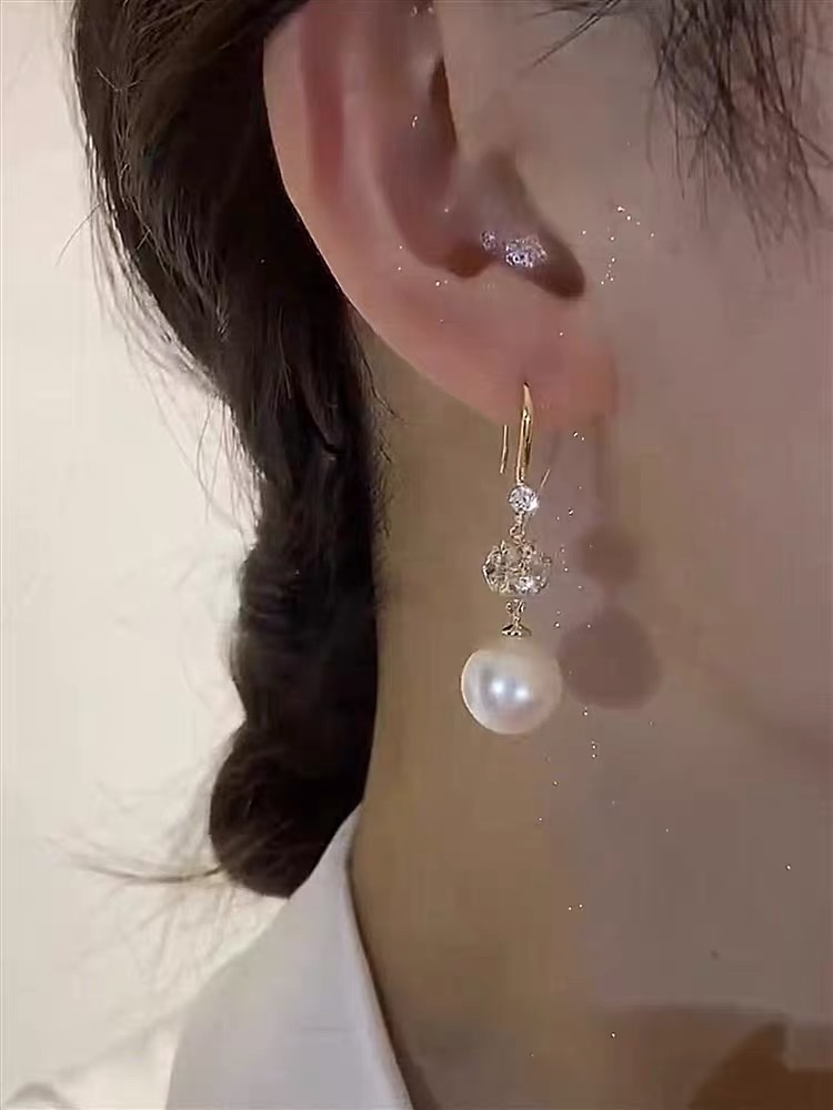 奥特莱斯清仓捡漏折扣店珍珠锆石耳环耳坠outlets撤柜女配饰时尚珠宝