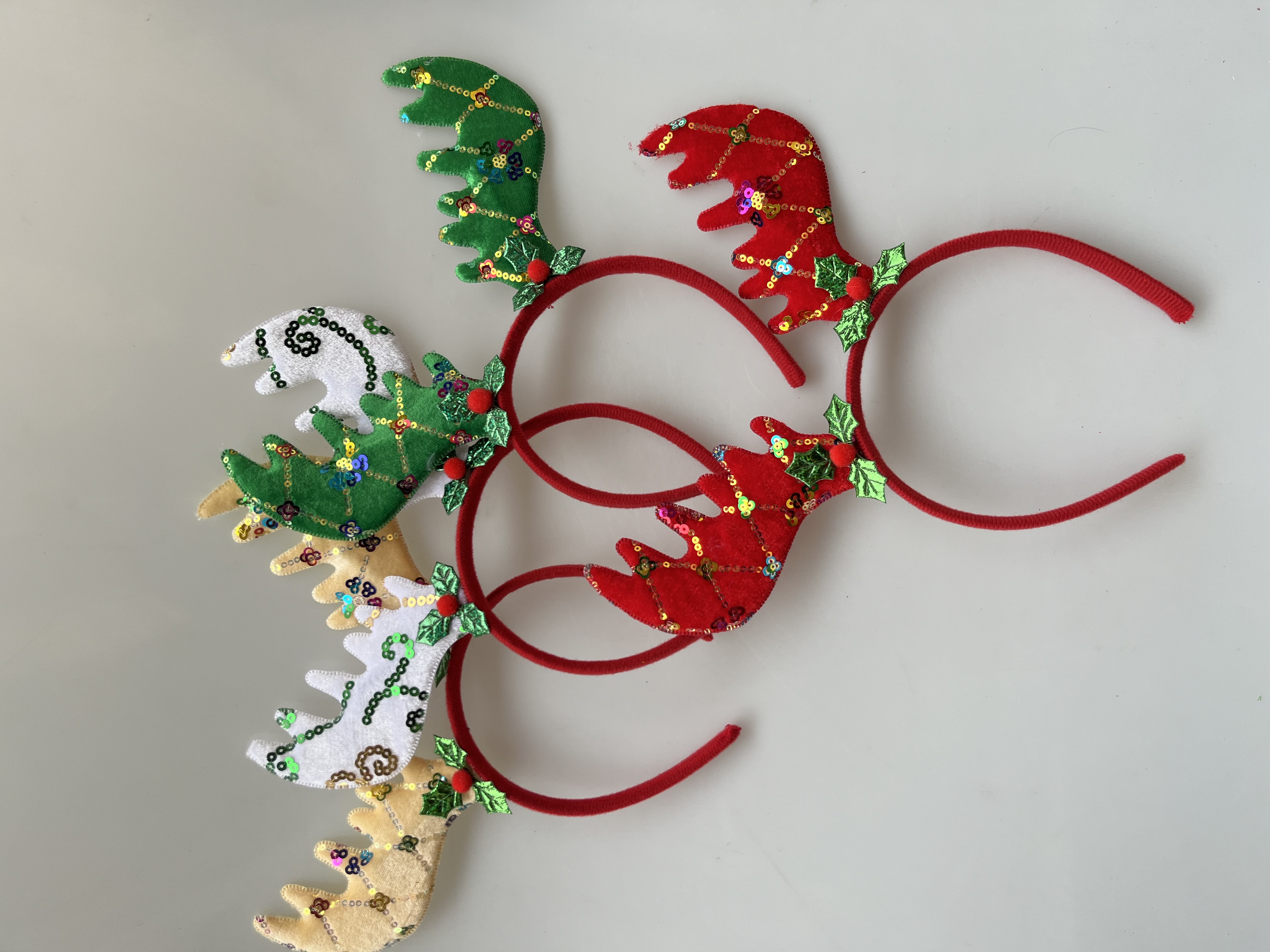 圣诞鹿角发箍头饰发饰叶子烫金鹿角圣