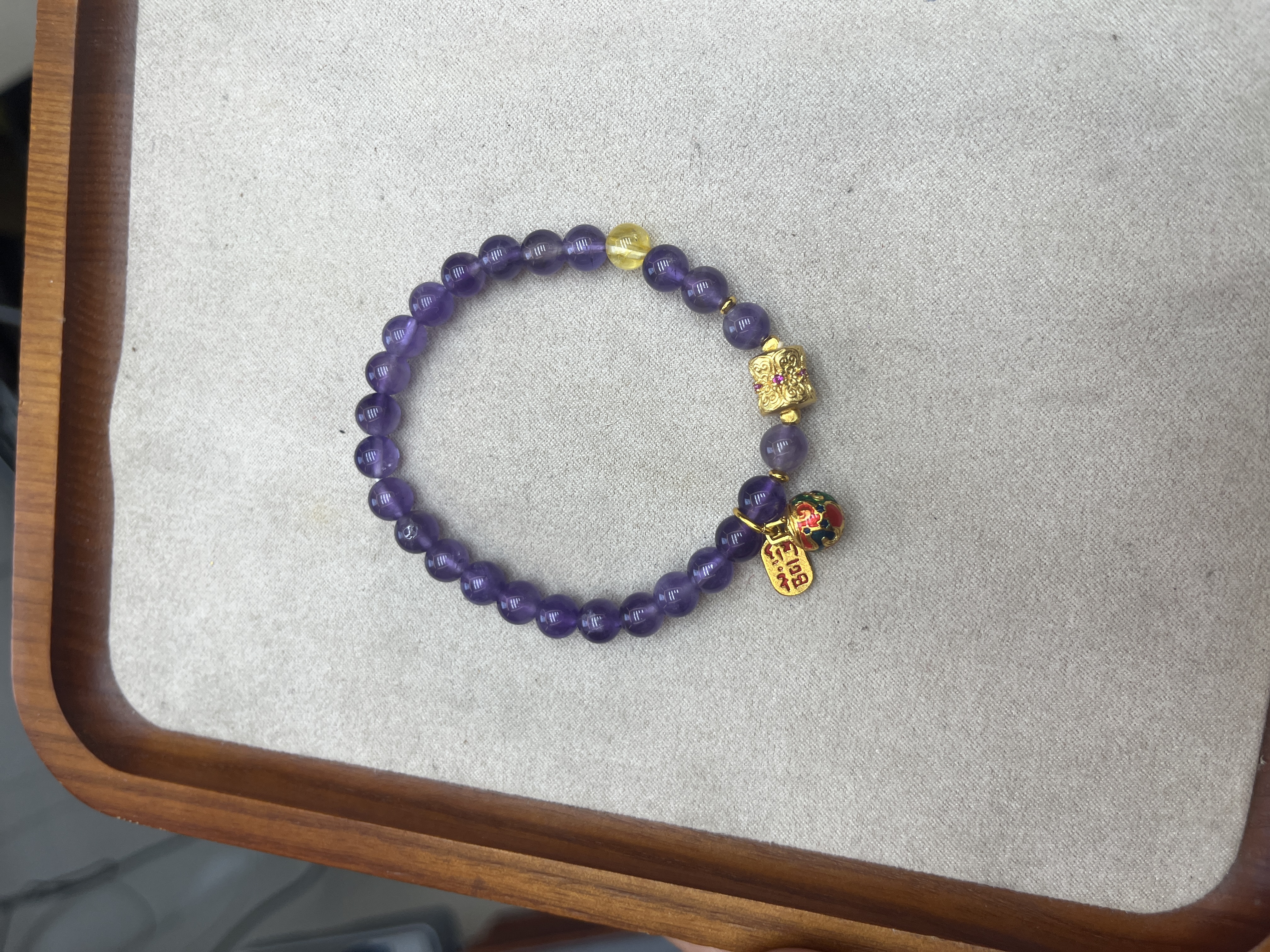 紫水晶石手串、工艺品，礼品水晶石手串。详情图2