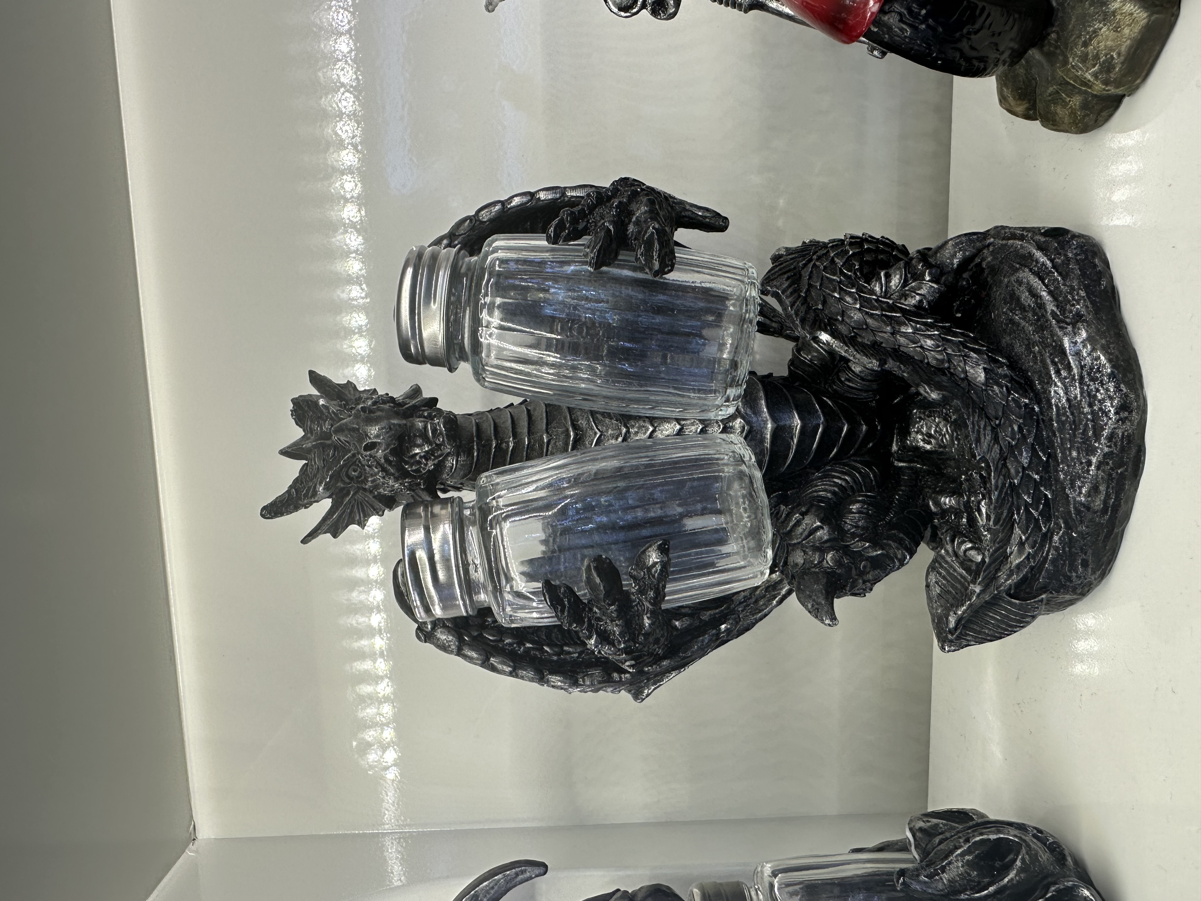 怪兽龙盐罐调味瓶汽车摆件树脂配件