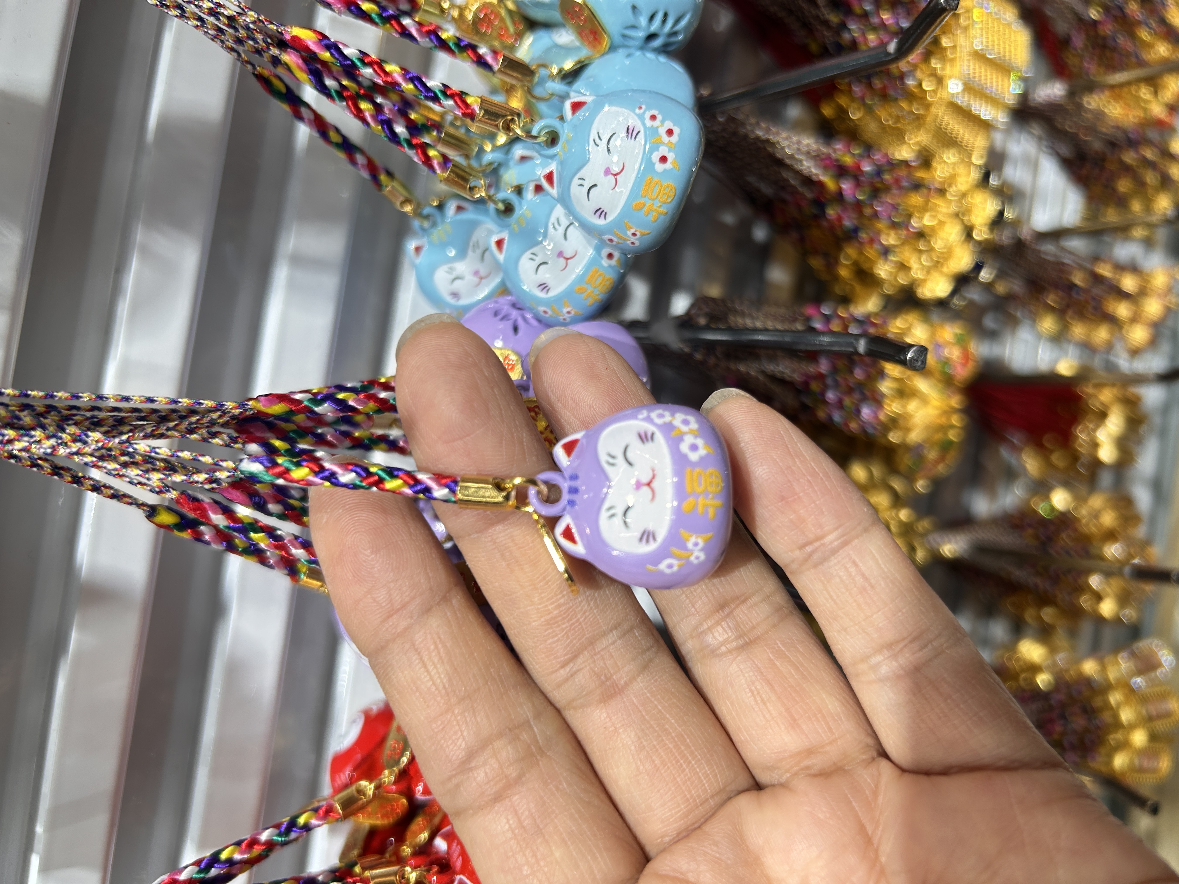 幻彩合金画油珐琅彩水音铃招财猫手机挂件，包挂件产品图