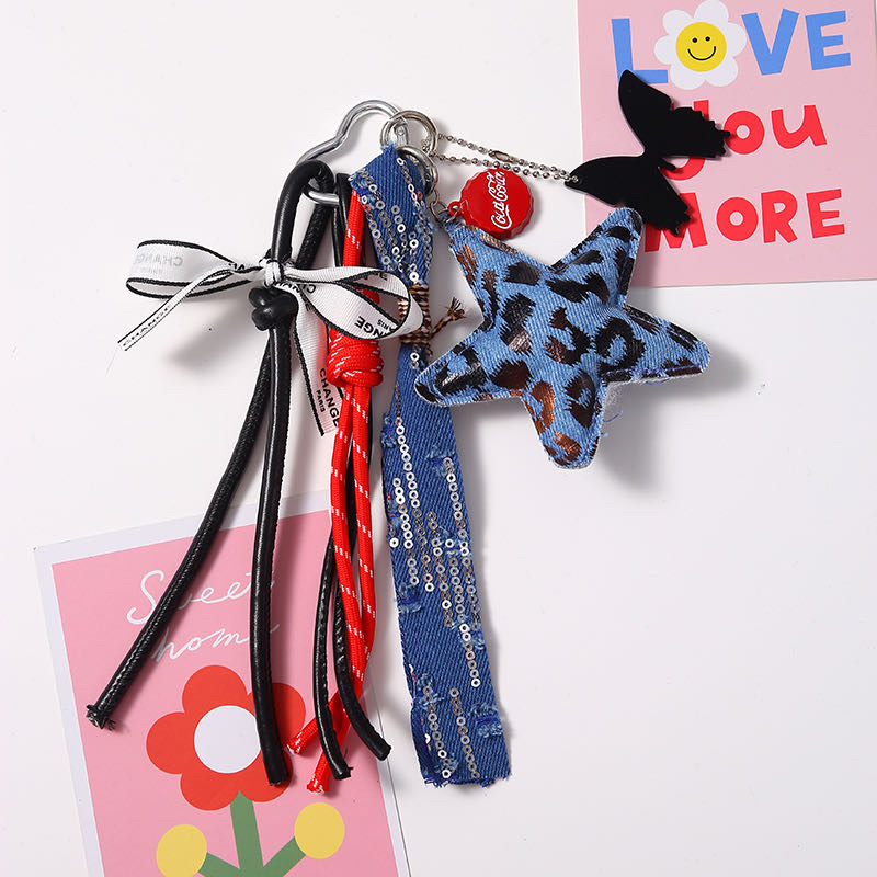 新款彩色多巴胺涤纶绳纯手工编织钥匙扣包包挂件饰品配饰小红书，树脂配件潮玩盲盒产品图