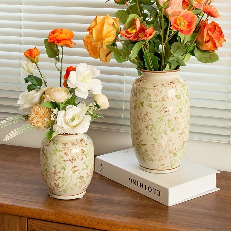 陶瓷摆件大号陶瓷花盆茶具套装创意家居装饰陶瓷花艺摆设工艺品