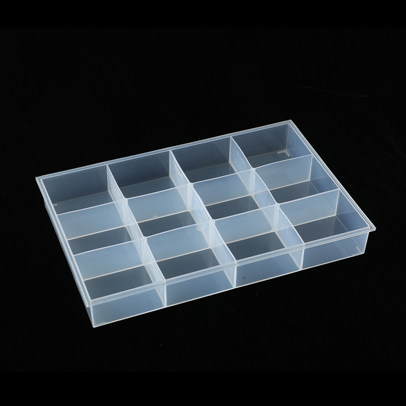 Transparent compartments storage box, detachable uncovered jewelry parts display box, shockproof and environmentally friendly plastic pp box, wholesale daily necessities detail image 3