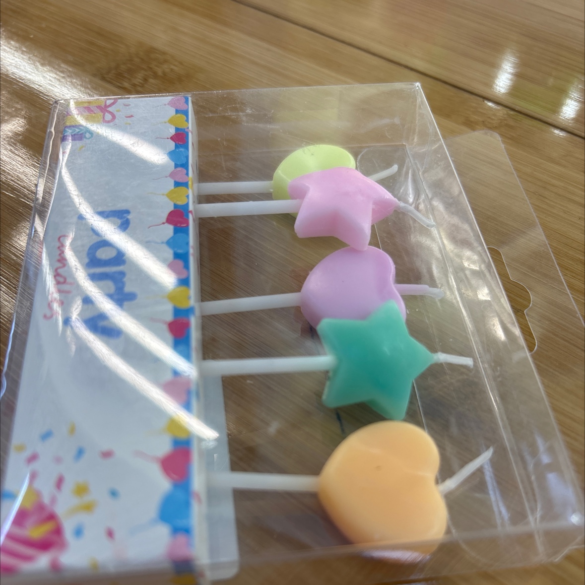 枫林组合蜡烛，爱心星星蜡烛，2+3彩色小爱心蜡烛，生日蛋糕插牌生日拉旗装饰用品套装创意派对布置详情图2