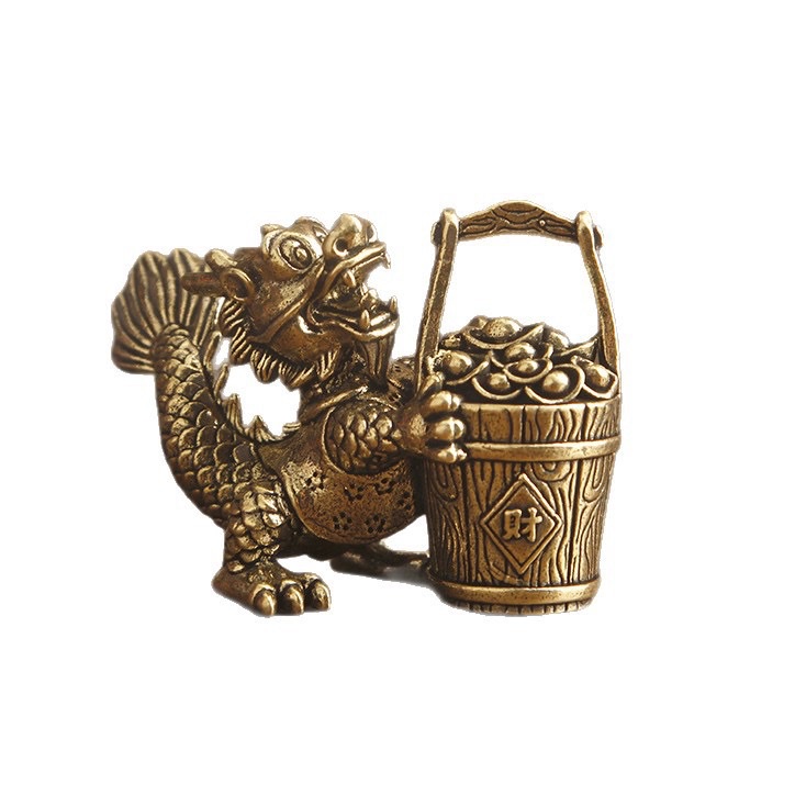 Factory direct sales of brass zodiac dragon ornaments, a bucket of gold and prosperity ornaments, copper ornaments, copper ornaments, copper ornaments, copper ornaments detail image 3