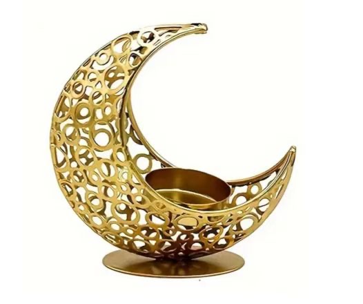 中东摩洛哥风格跨境电商爆款新款台式月亮烛台风灯家居摆件室内装饰婚礼装饰镂空设计工艺品酒吧装饰烛台产品图