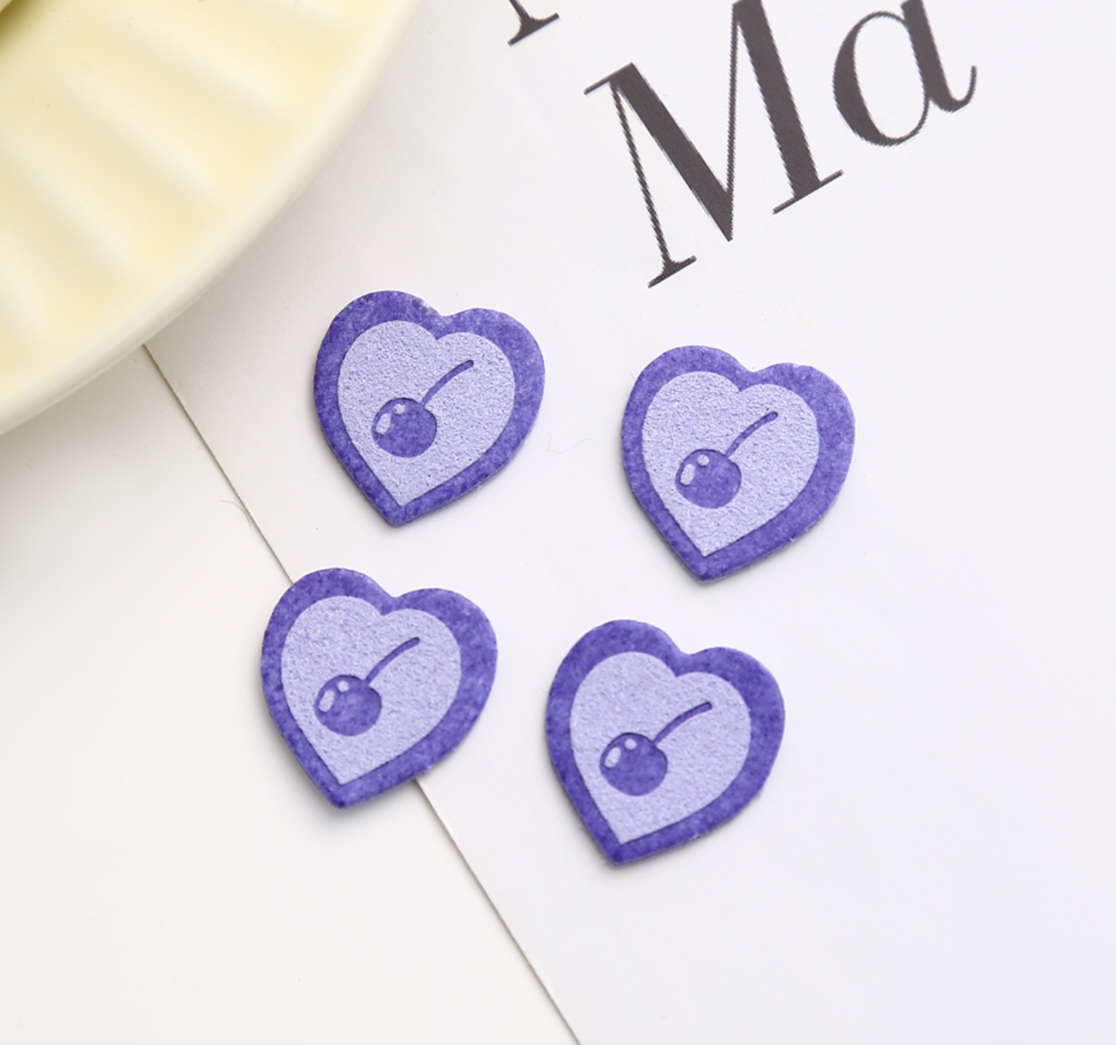 皮质织唛布标笑脸发绳标签发圈皮筋皮长条织唛背标百搭发饰材料白底实物图