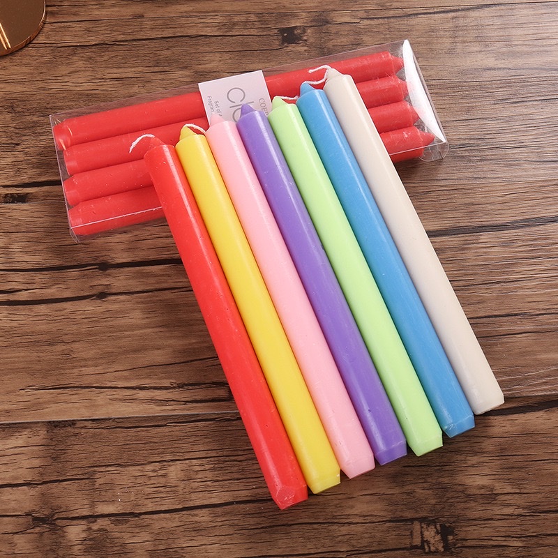 diy European classic red and white candles, emergency power outage long pole candles, candlelight dinner atmosphere decoration props for export detail image 2