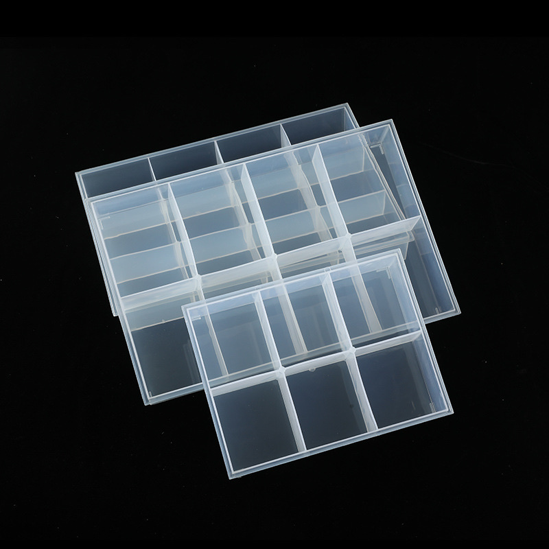 Transparent compartments storage box, detachable uncovered jewelry parts display box, shockproof and environmentally friendly plastic pp box, wholesale daily necessities detail image 4