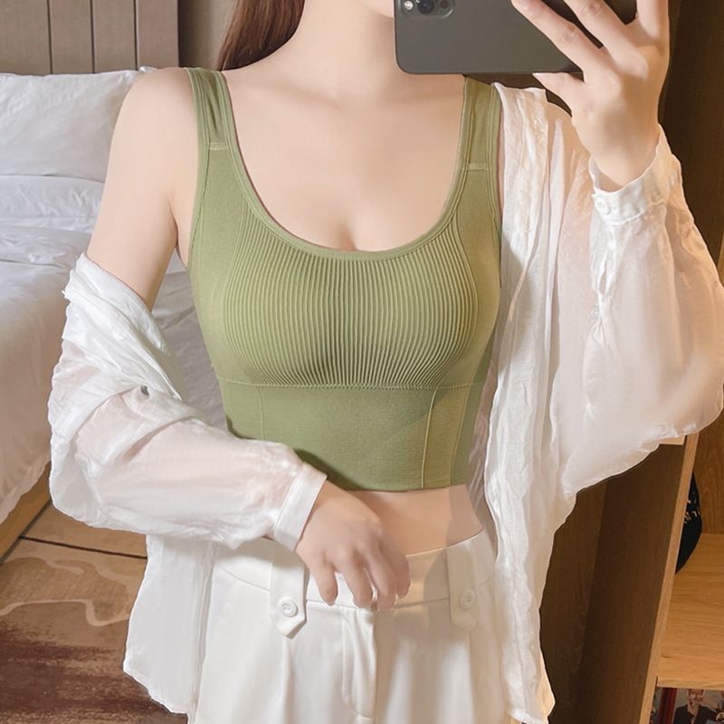 Women's sports bras gather together, no steel rims, back-smoothing, strapless straps, anti-glare base vests, women's thin bras details Picture