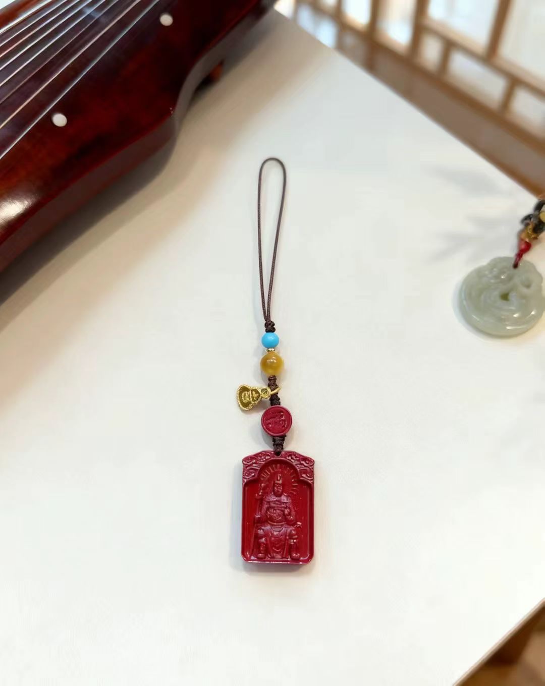 High content cinnabar Tai Sui mobile phone chain brings good wishes home purple gold sand Wenzhe general mobile phone hanging bag hanging 🔥 bracelet detail image 4