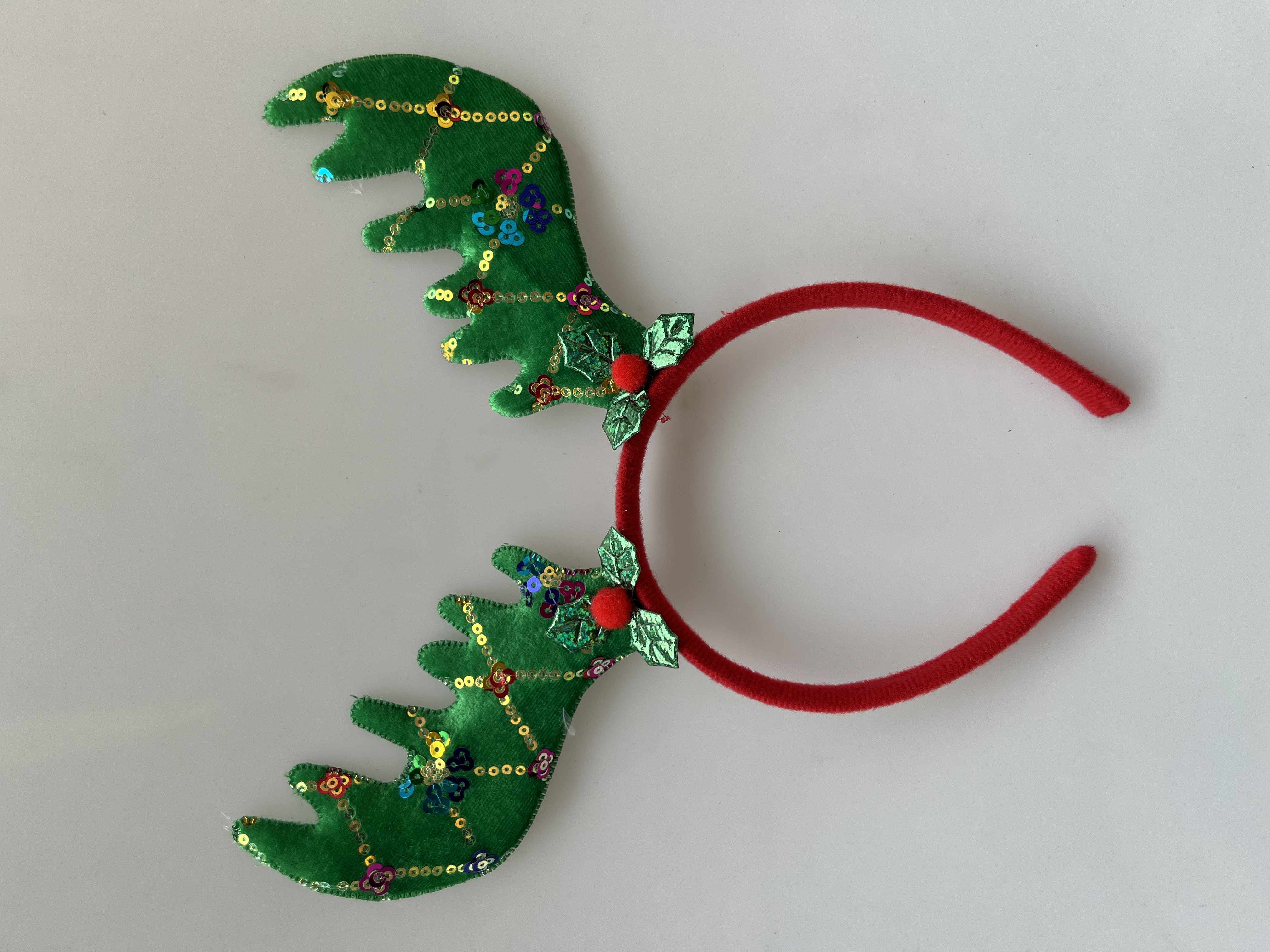 圣诞鹿角发箍头饰发饰叶子烫金鹿角圣细节图