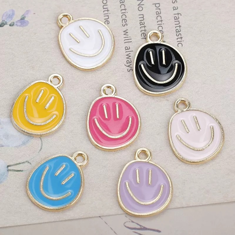 DIY alloy accessories smiley face jewelry materials, handcrafted accessories in multiple colors to choose from, diy