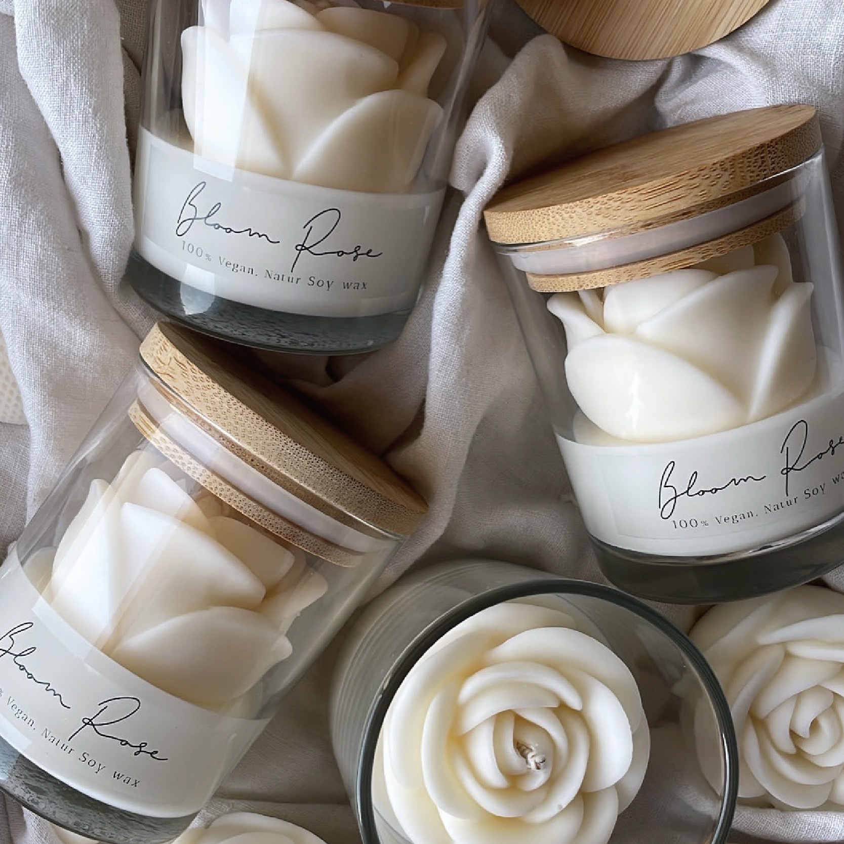 情人节玫瑰玻璃杯蜡高级氛围感造型蜡烛香氛家居装饰批发香薰蜡烛 白底实物图