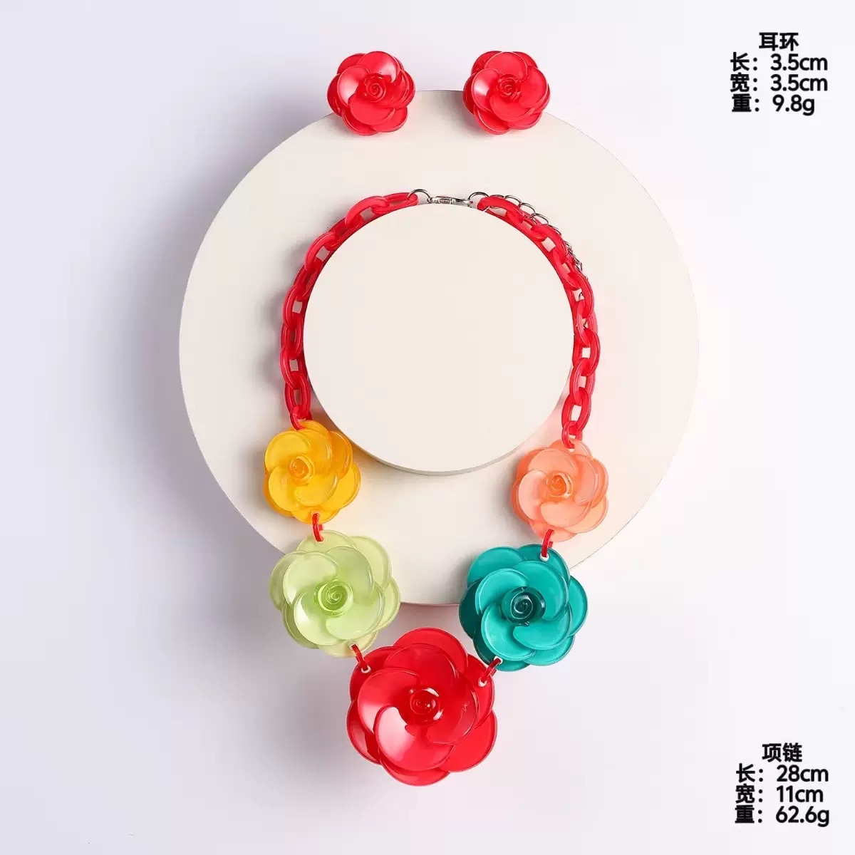New style of exaggerated and elegant European and American necklaces, fashionable and individual, retro women's acrylic flower accessories factory direct sales detail image 5
