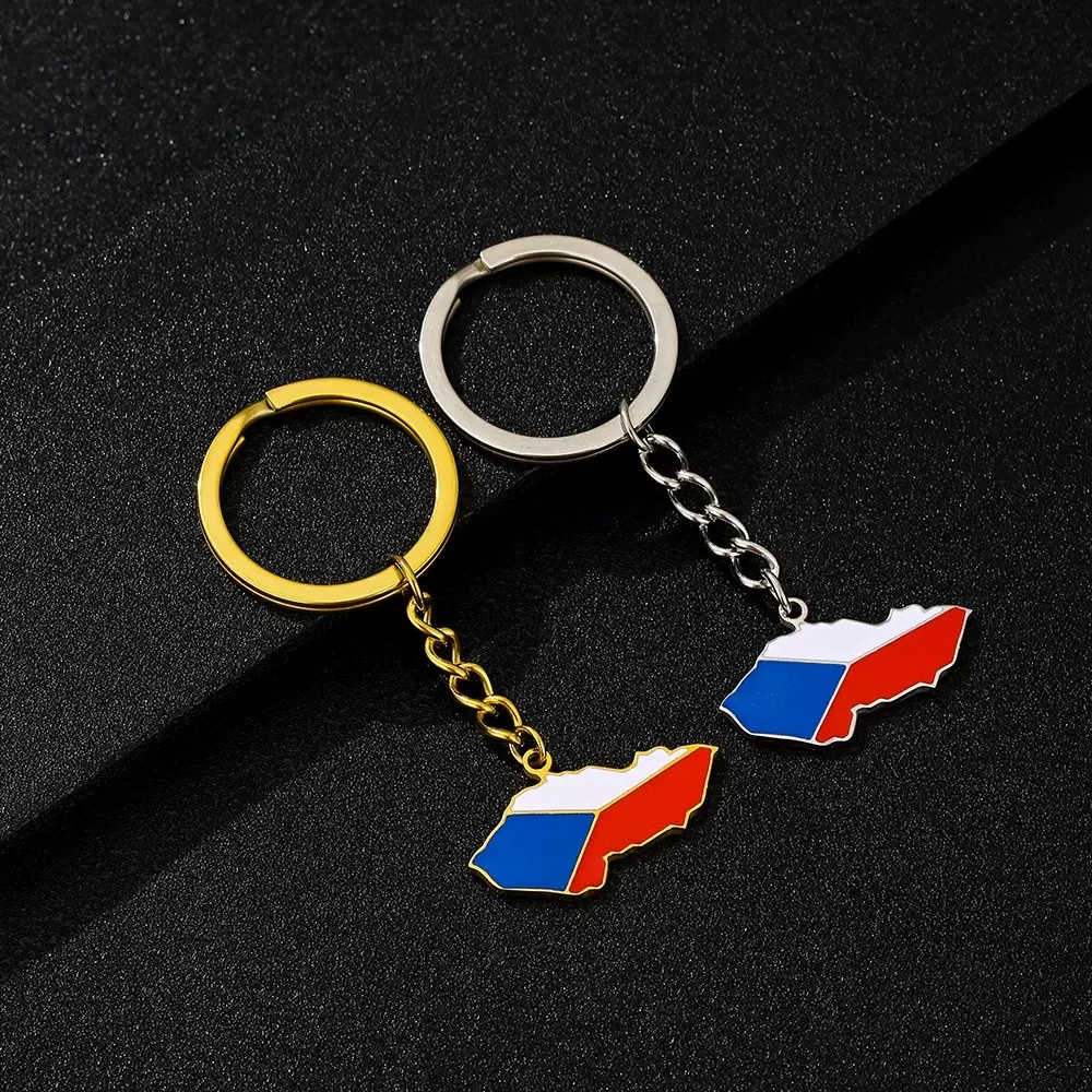 外贸出口国旗钥匙扣，定制外贸Logo 小香风钥匙扣