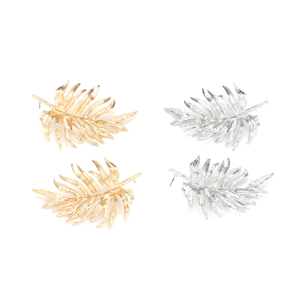 ZA新品复古立体合金树叶耳坠欧美轻奢花卉叶子耳钉跨境耳饰女 饰品耳钉耳饰详情图4